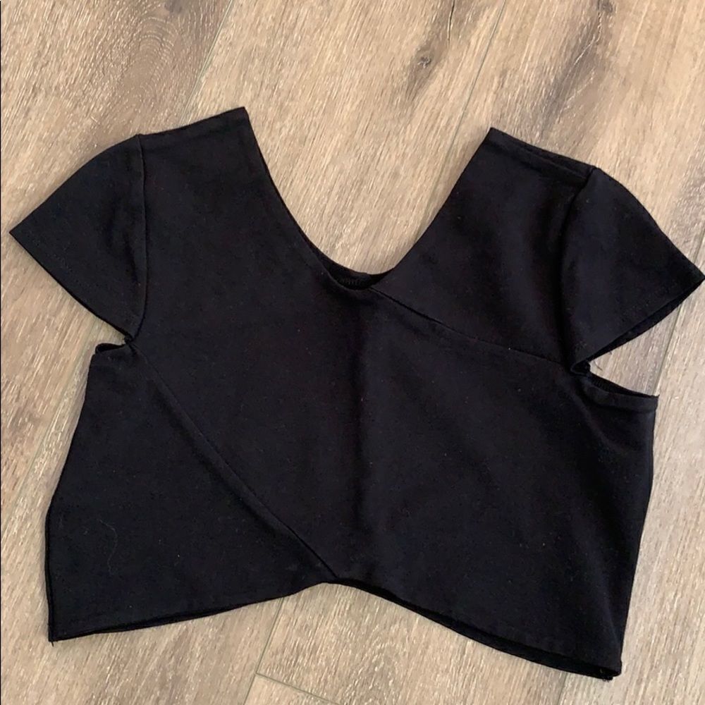 Black Knit Crop Top